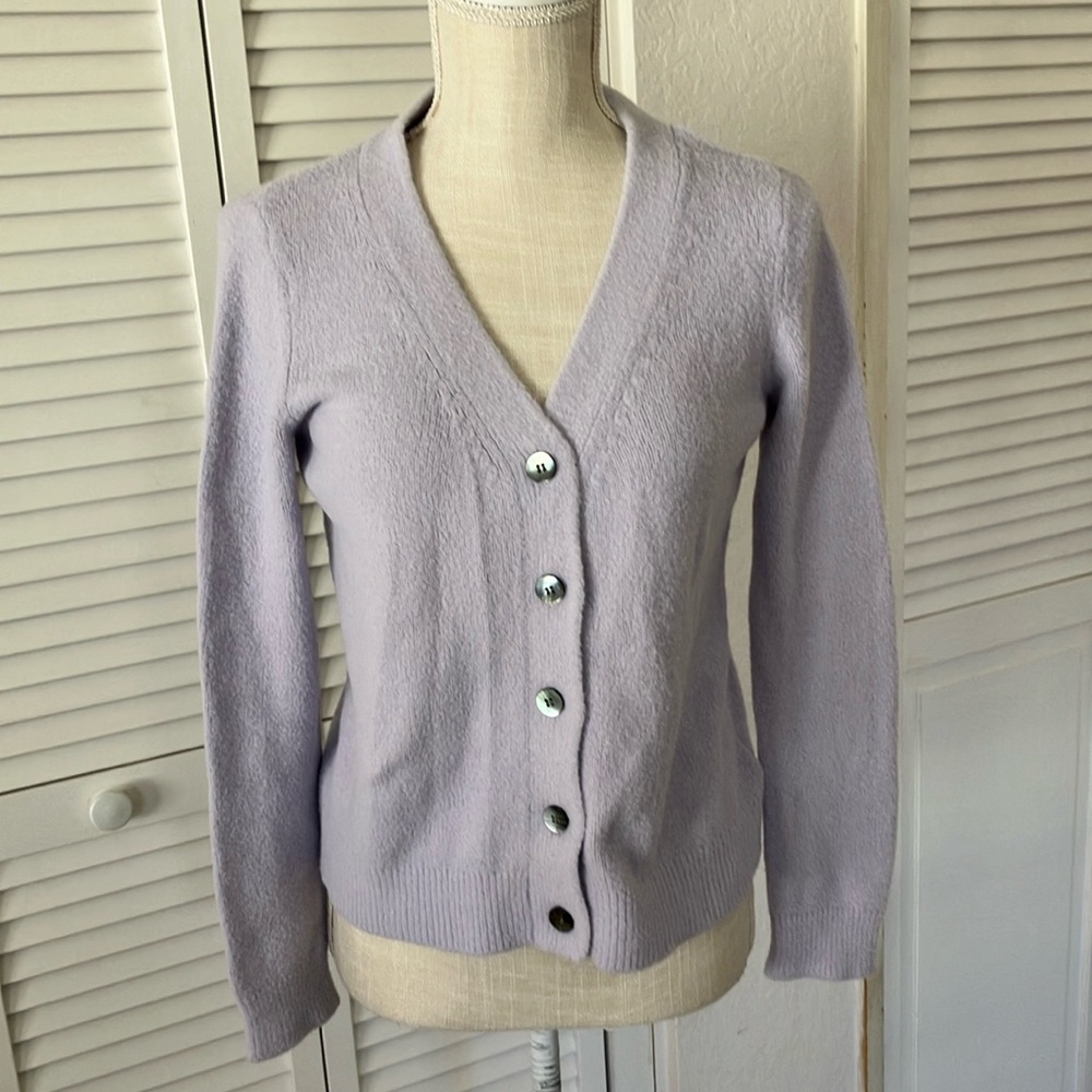 THE‎ DROP PASTEL PURPLE LAVENDER BUTTON DOWN CARDIGAN SWEATER SIZE SMALL